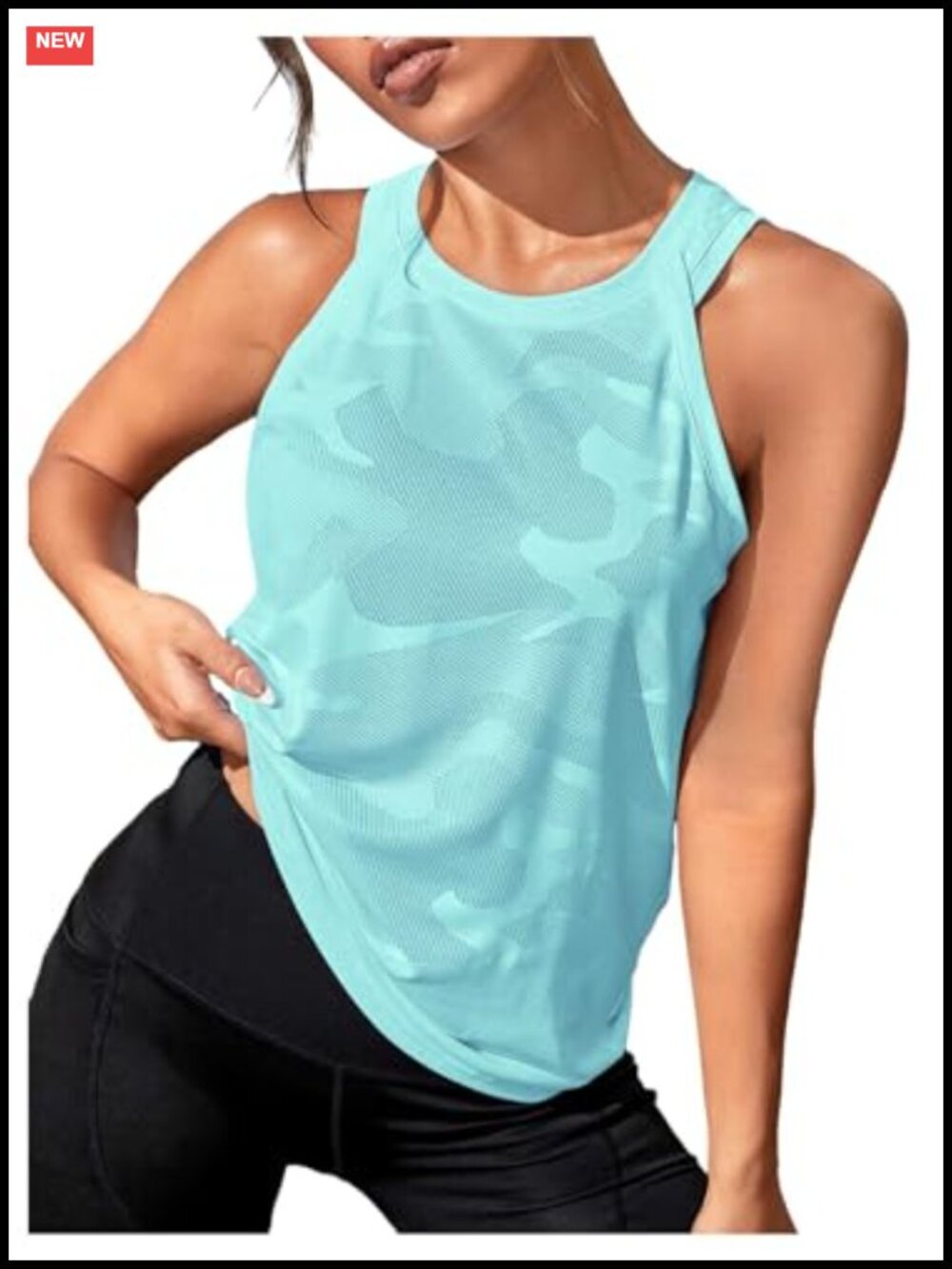 Sleeveless Camo Print Workout Running Tank Top Yoga Shirt